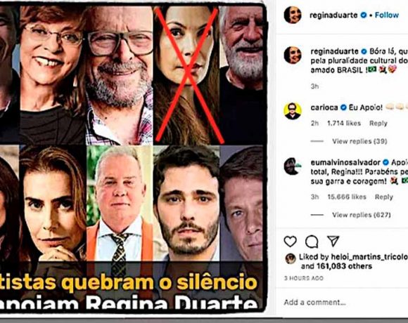 Carolina Ferraz desmente apoio anunciado por Regina Duarte
