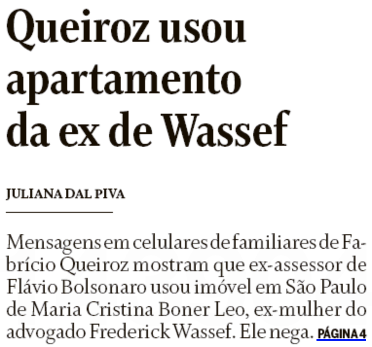 Queiroz usou apartamento da ex de Wassef