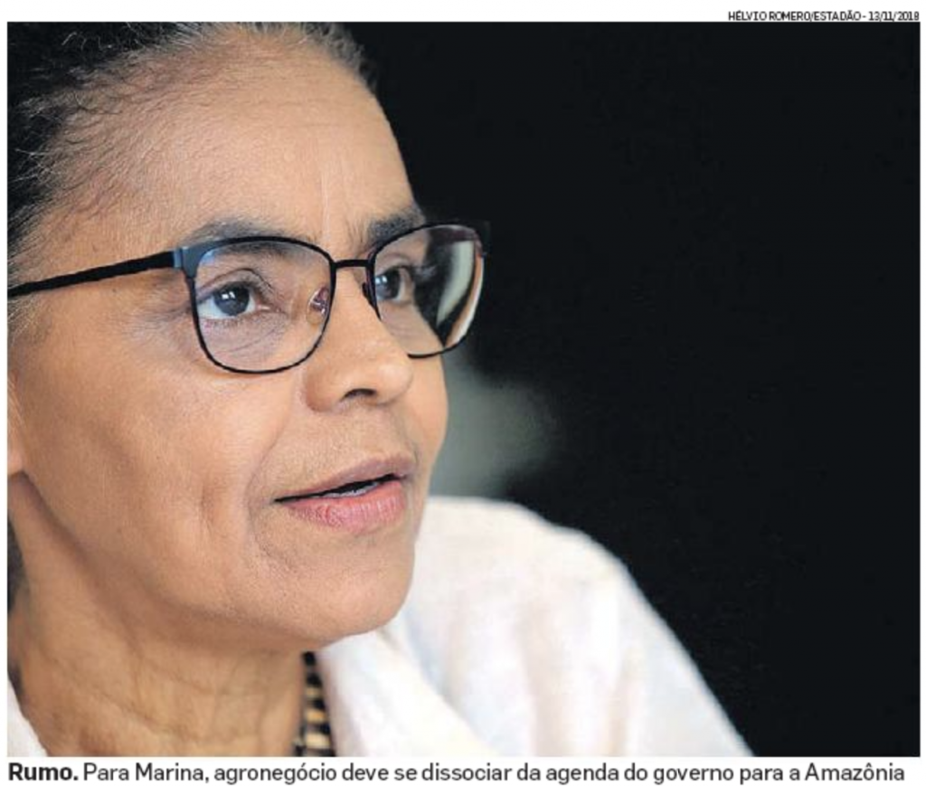 Na página A12: Marina diz que "Bolsonaro é o Jim Jones da destruição do meio ambiente"