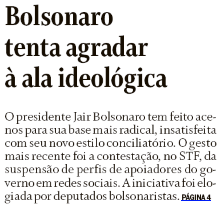 Bolsonaro tenta agradar a ala ideológica