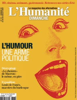 Na capa da revista semanal do PC francês L'Humanité Dimanche, o humor pode ser uma arma política.