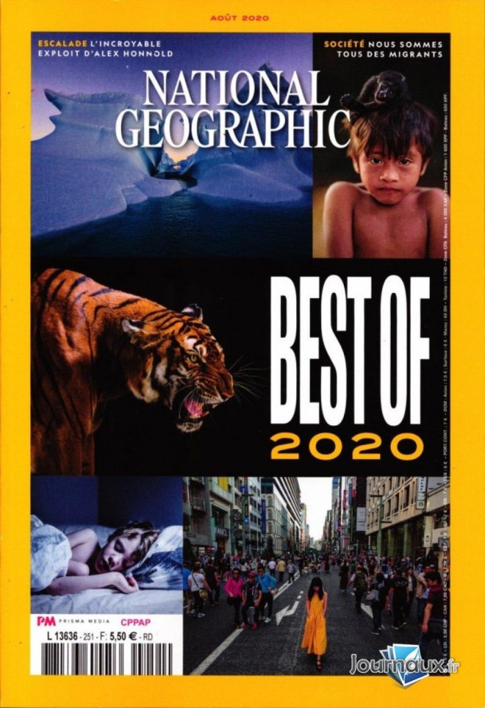 A edição francesa da National Geographic de agosto deu 2020 por encerrado e publica a retrospectiva do ano